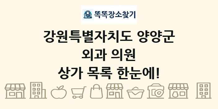 강원특별자치도 양양군 외과 의원 상가 목록 및 정보