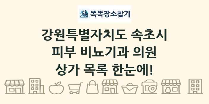 강원특별자치도 속초시 피부 비뇨기과 의원 상가 목록 및 정보