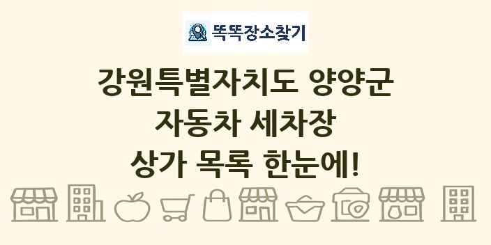 강원특별자치도 양양군 자동차 세차장 상가 목록 및 정보
