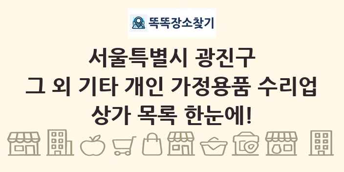서울특별시 광진구 그 외 기타 개인 가정용품 수리업 상가 목록 및 정보