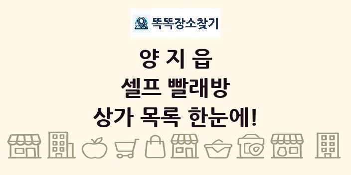 양지읍 셀프 빨래방 상가 목록 및 정보