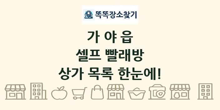 가야읍 셀프 빨래방 상가 목록 및 정보