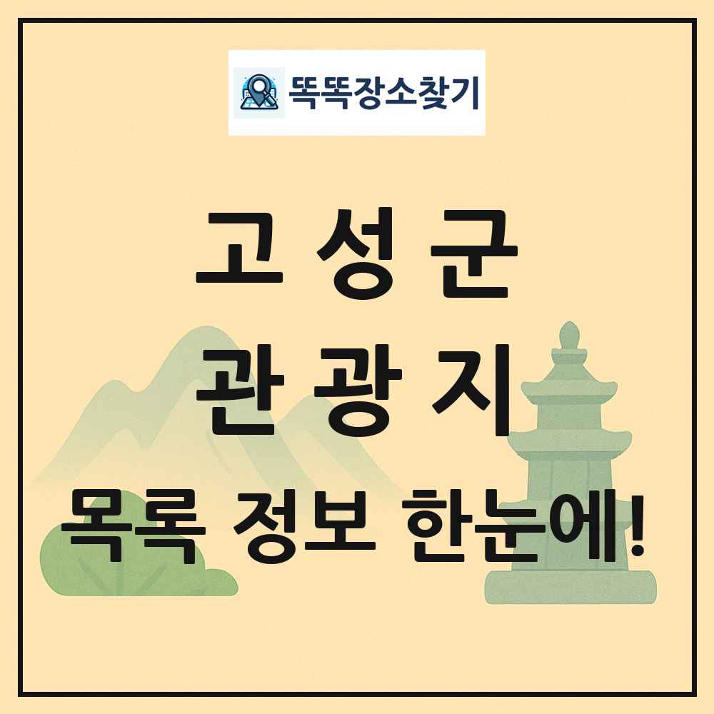 고성군 관광지 목록 및 정보