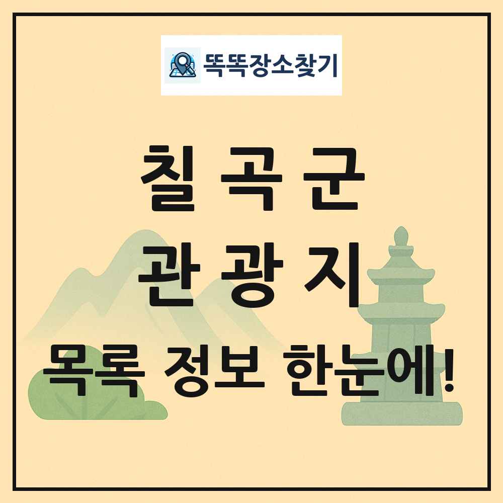 칠곡군 관광지 목록 및 정보