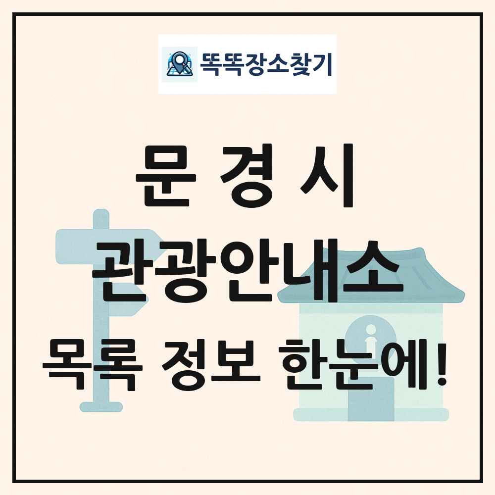 문경시 관광안내소 목록 및 정보