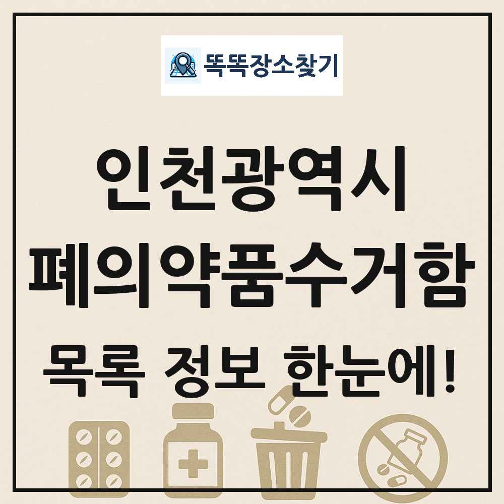인천광역시 폐의약품수거함 목록 및 정보